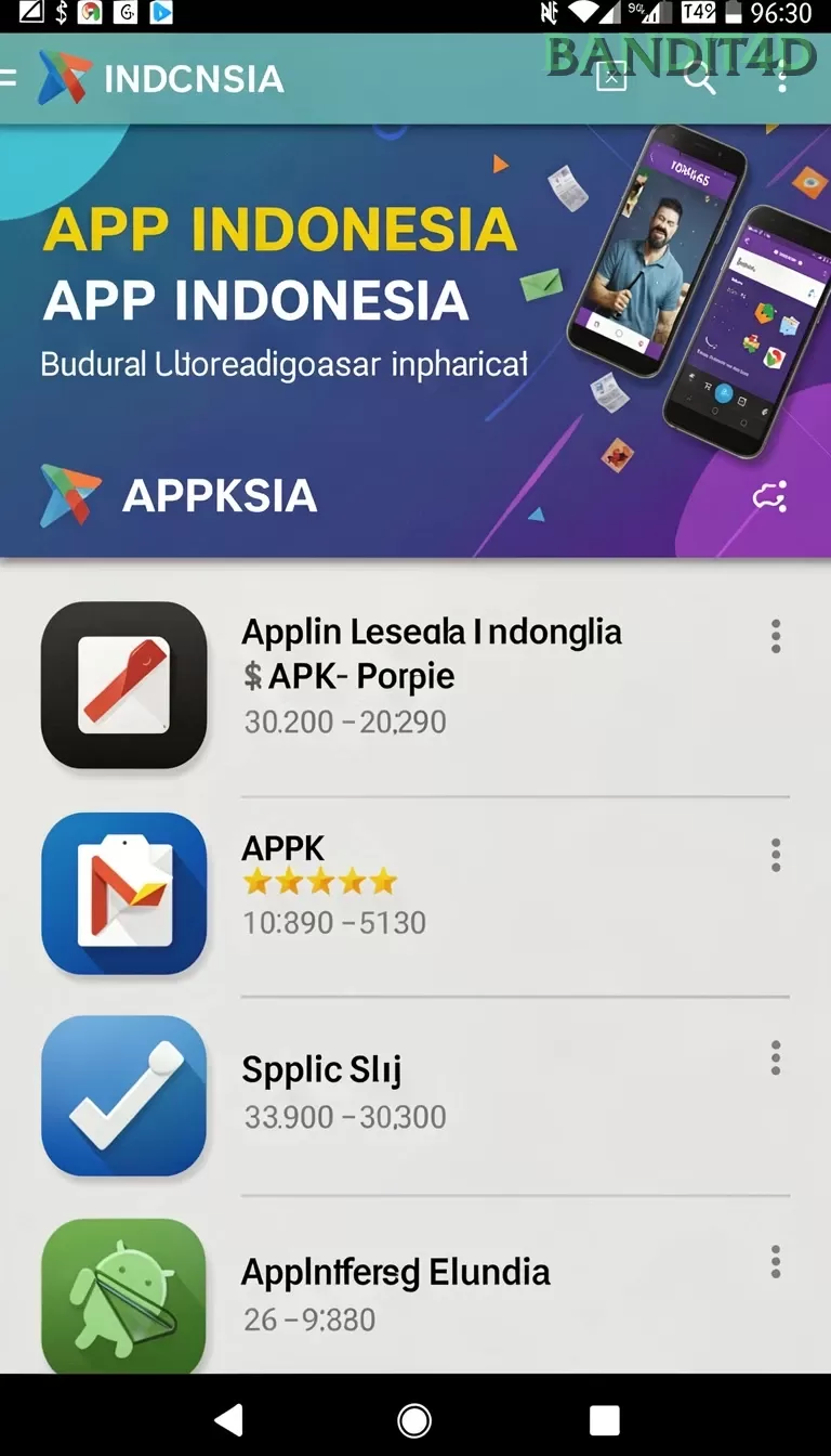 Cuplikan layar menu unduhan bandit4d untuk perangkat Android